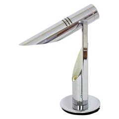 Vintage 1970s Lunar Chrome Table Lamp by Fase 12