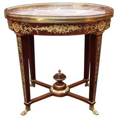 Regal Empire Style Rouge Marble-Top Ormolu-Mounted Center Table