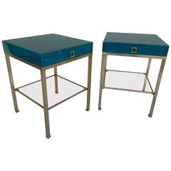 Pair of Lacquered Side Tables by Guy Lefevre for Maison Jansen, 1970s, France Pair of Lacquered Side Tables by Guy Lefevre for Maison Jansen, 1970s, France
