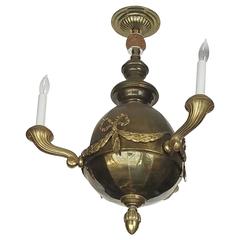 Vintage Empire Bronze Three-Light Chandelier