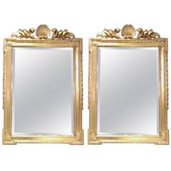Pair of Louis XV Style Giltwood Mirrors