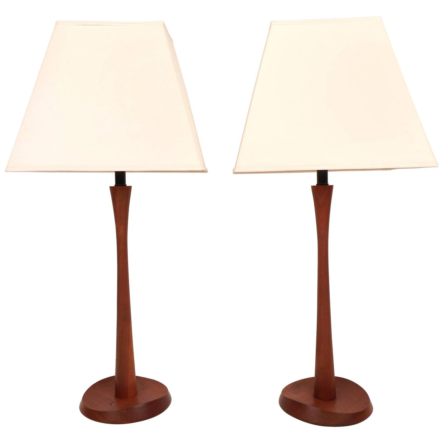 MidCentury Modern Teak Table Lamps For Sale at 1stdibs
