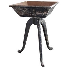 Rustic Vintage Industrial Cast Iron Planter, Stand Table Art 4