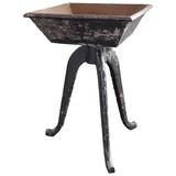 Rustic Vintage Industrial Cast Iron Planter, Stand Table Art