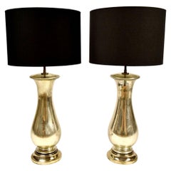 Retro Pair of Mercury Glass Table Lamps 