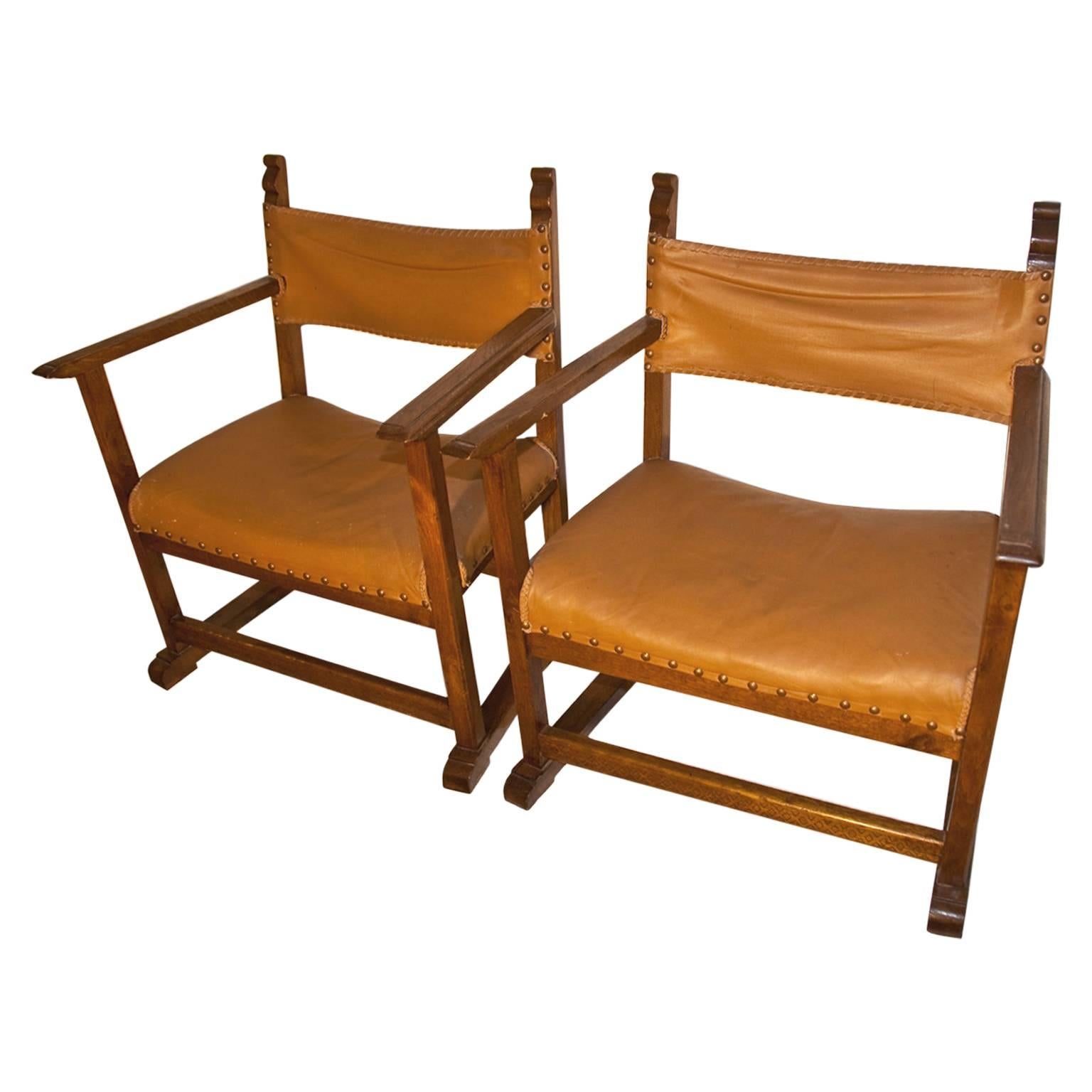 Adolf Loos Pair of Fireside Chairs Designed for Werkbundsiedlung Vienna, 1932 For Sale
