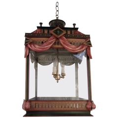 Vintage Italian Tole Florentine Lantern Chandelier