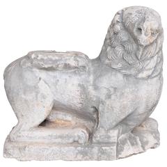 12th Century Venetian Romanesque Ystrian Marble Carving of Lion