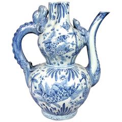 Chinese Blue and White Porcelain Tea Pot Kangxi Vase