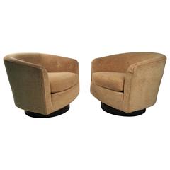 Milo Baughman Swivel Lounge Chairs 8