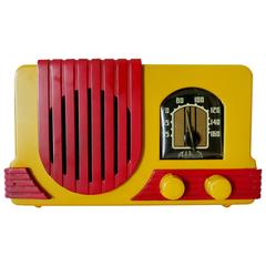 Addison Model Two "Waterfall" Red and Mustard Catalin Tube Radio