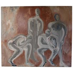 Monumental Modern Abstract Painting Signed Roberts