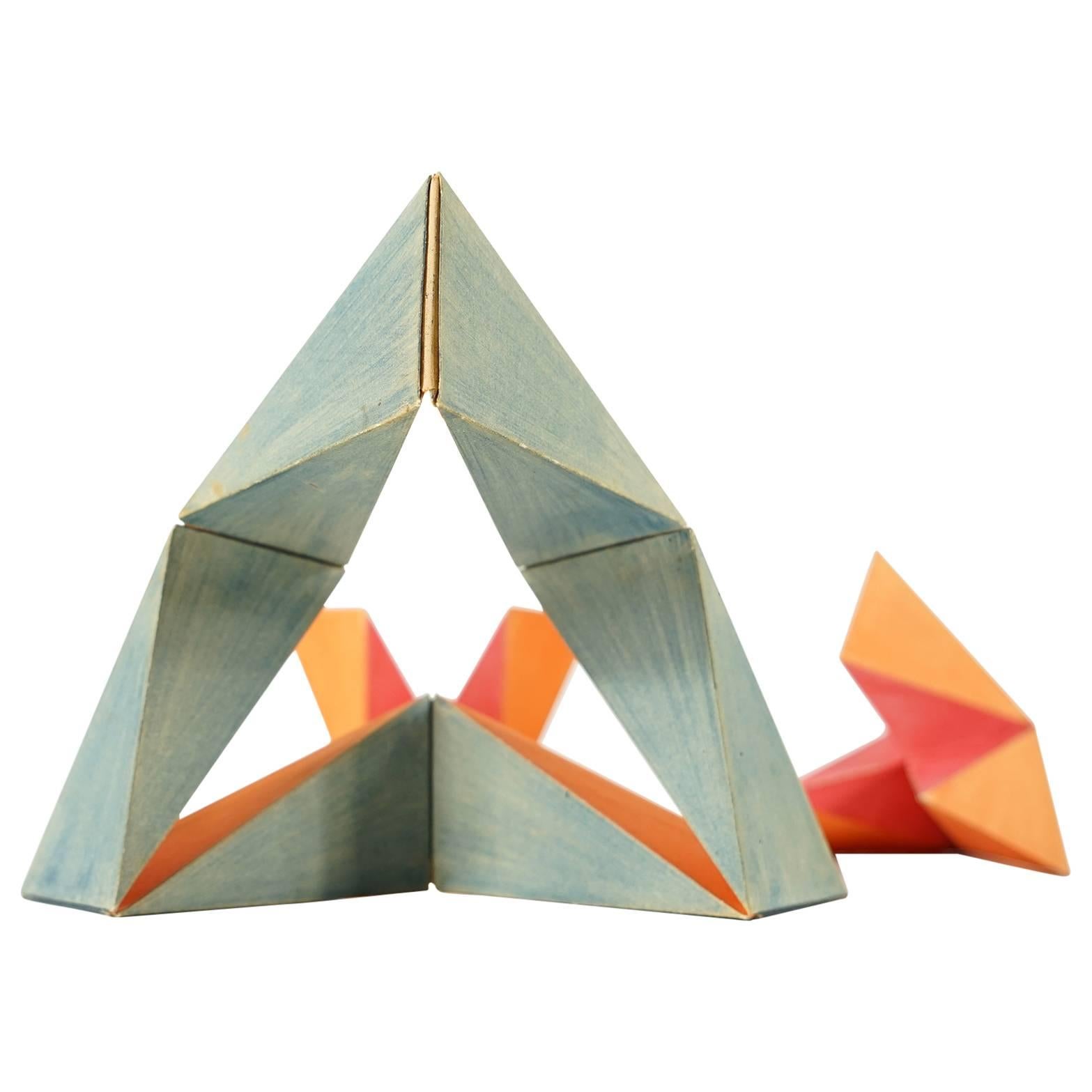 Invertible Cube Signed, Colored and Handmade by Paul Schatz, 1898-1979