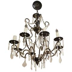 Iron and Crystal Eight--Light Chandelier