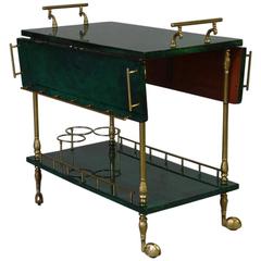 Folding Bar Trolley, Aldo Tura, 1960s Folding Bar Trolley, Aldo Tura, 1960s