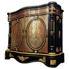 Cabinet Two Doors in Boulle Marquetry Napoleon III Period, 19th Century