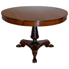 Italian Late Neoclassic Walnut and Ebonized Four-Drawer Center Table