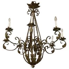 Wrought Iron Eight-Light Chandelier
