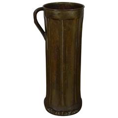 French Art Nouveau Brass Handled Umbrella Stand, Turn of 20th Century