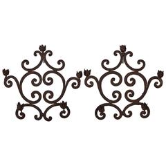 Pair of Italian Rococo Wrought Iron Five-Light Candle Sconces, Mid-18th Century 3