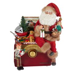"Merry Times" Santa on a Red RCA Radio of Vintage Parts, Karen Didion, 2016