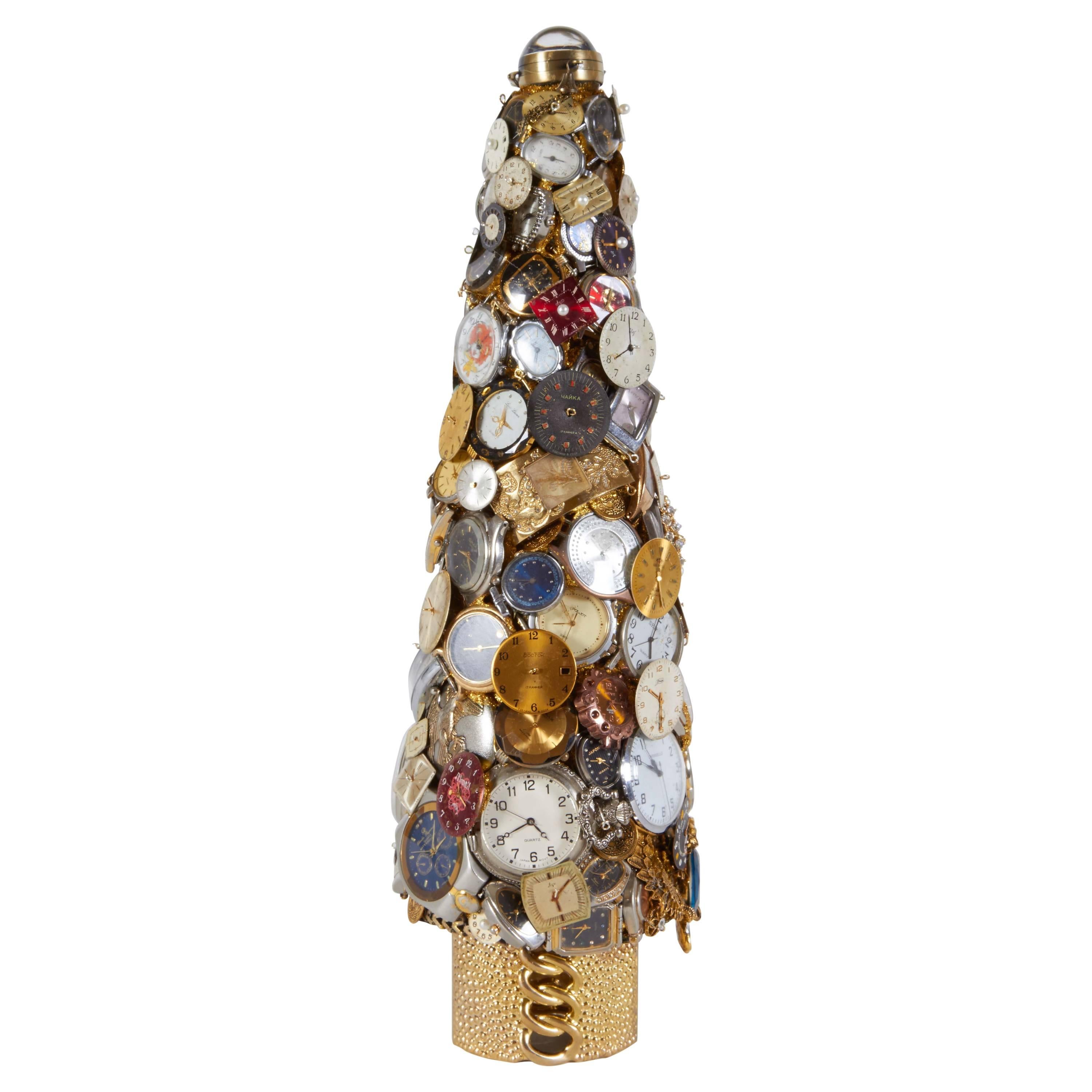 Christmas Tree Made of Vintage Watch Faces