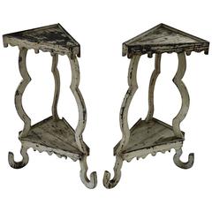 Pair of Italian Tall White Side Tables, circa 19th Century 6