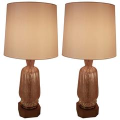 Pair of Venetion Murano Glass Table Lamps