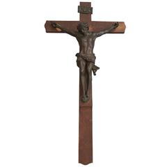 19th Century Large & Great Quality Bronze Wall Crucifix signed F. Barbedienne
