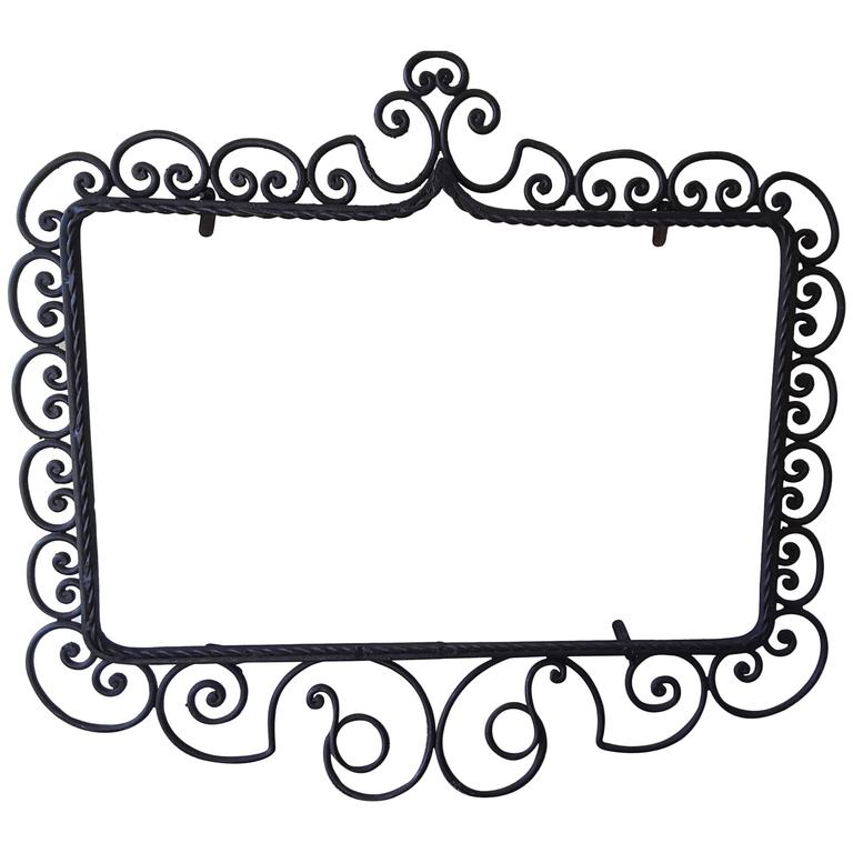 Wrought Iron Mirror Picture Frame Hand Forged Late Victorian Style Wrought Iron Mirror Picture Frame Hand Forged Late Victorian Style Circa