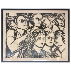 Vintage Bold Expressionist Etching by Lester Johnson