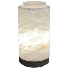 Alabaster Lamp from Michaël Verheyden with Base in Natural Solid Oak