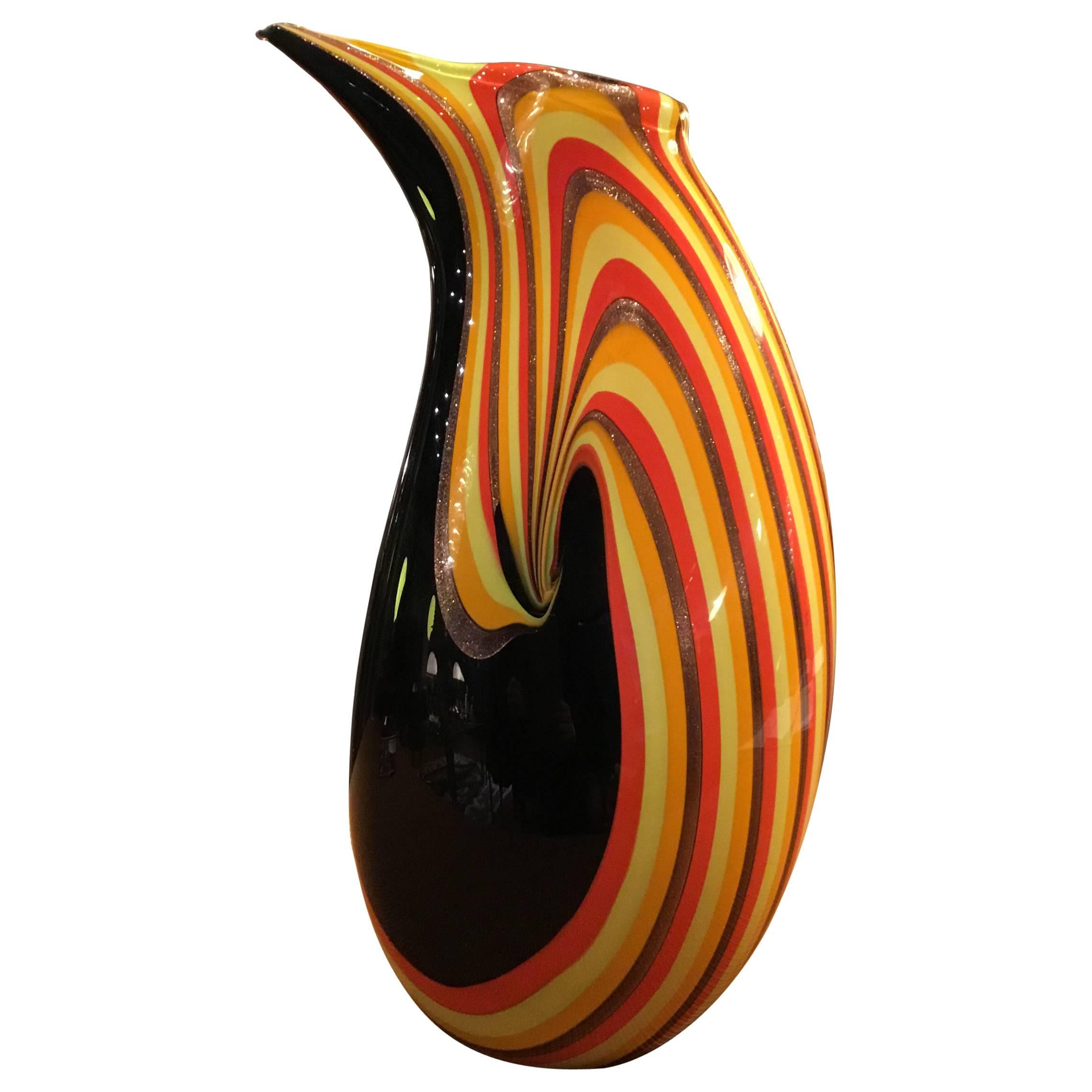 Blown Glass Vase by Paolo Crepax, Venice, Italy