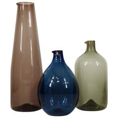 Set of Glass Decanters or Vases by Timo Sarpaneva for Iittala