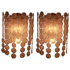 Pair of 1970s Murano Glass Wall Sconces