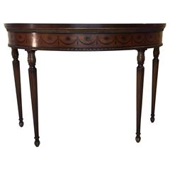 Elegant Demilune Wood Console Table