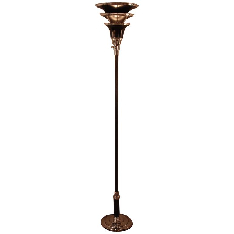 American Art Deco Torchiere Floor Lamp at 1stDibs
