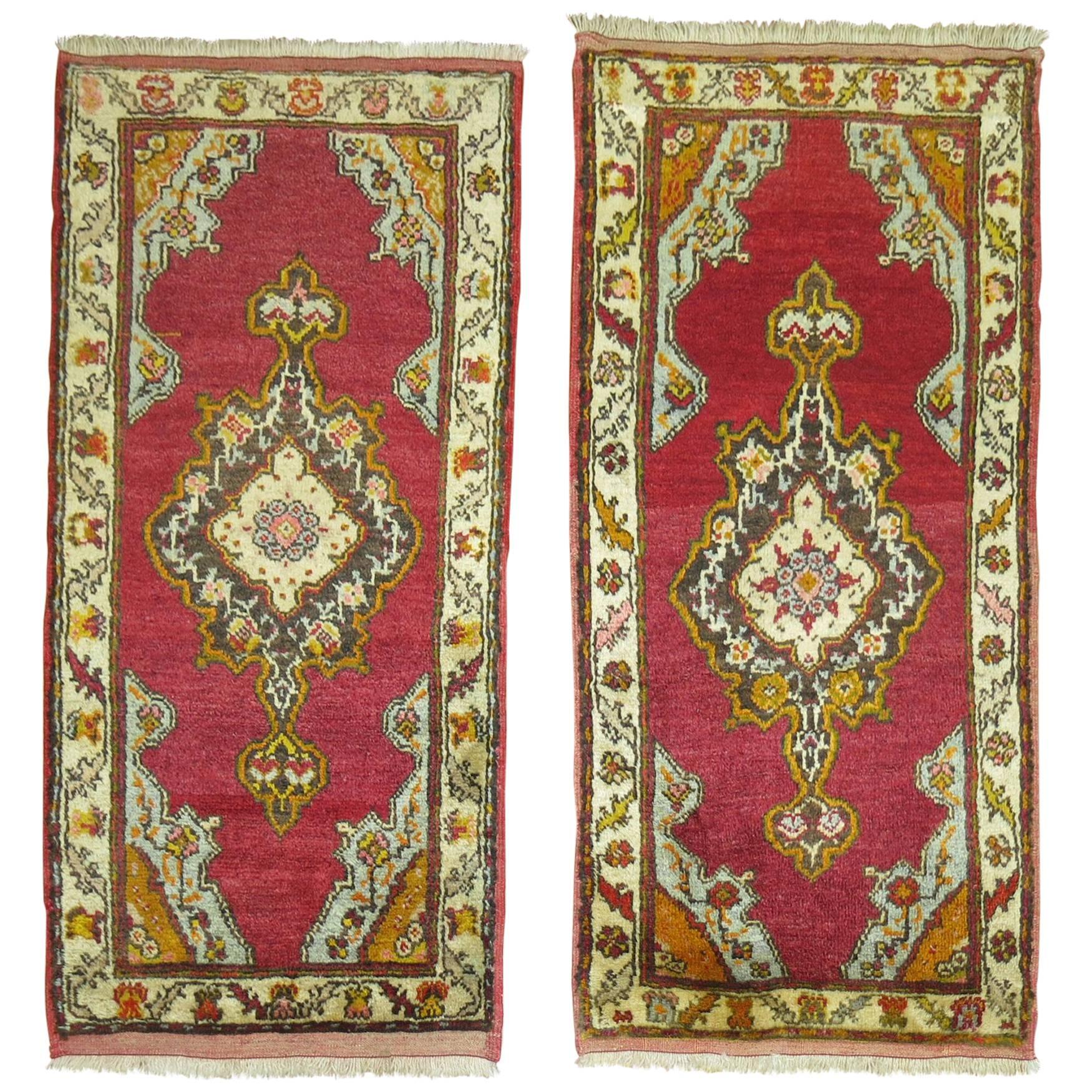 Pair of Turkish Oushak Medallion Rugs For Sale