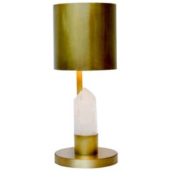 Brass and Rock Crystal Table Lamp