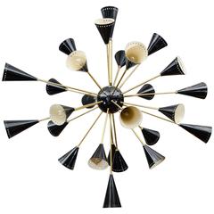 Oval Shaped Black Sconce Sputnik Chandelier