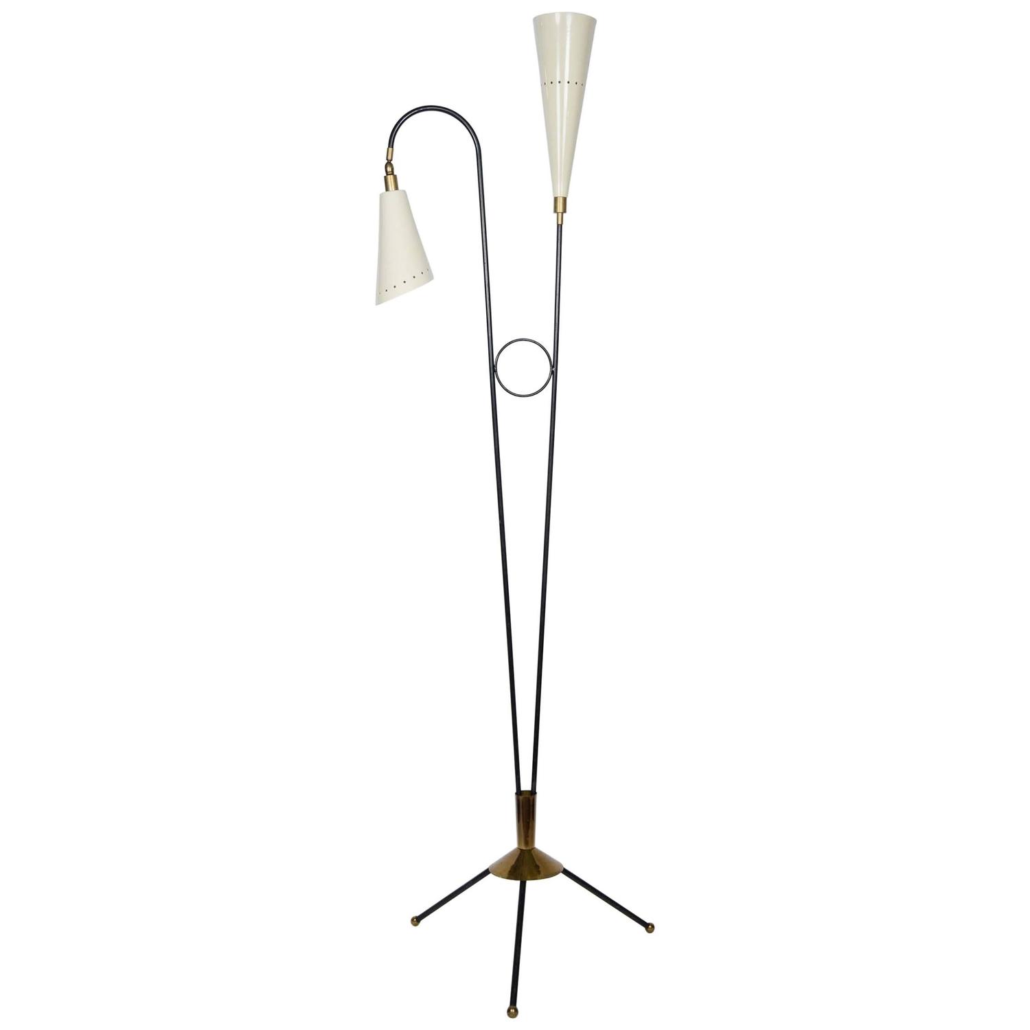 Rare Two Arms Floor Lamp For Sale at 1stdibs