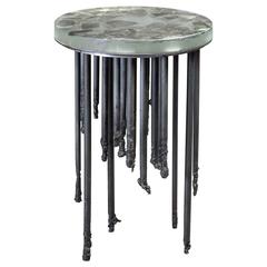 Stalactite Melted Iron and Cast Glass Side Table