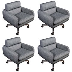 Set of Four Vintage Swivel Armchairs