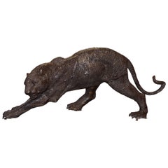 Black Bronze Panther Sculpture Black Bronze Panther Sculpture