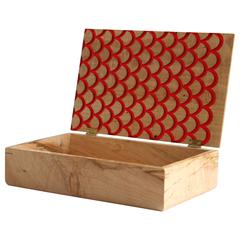 Koi Treasure Box in Figured Maple with Inlaid Resin - In Stock