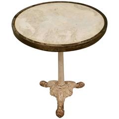 Antique Iron Bistro Table with Marble Top Antique Iron Bistro Table with Marble Top