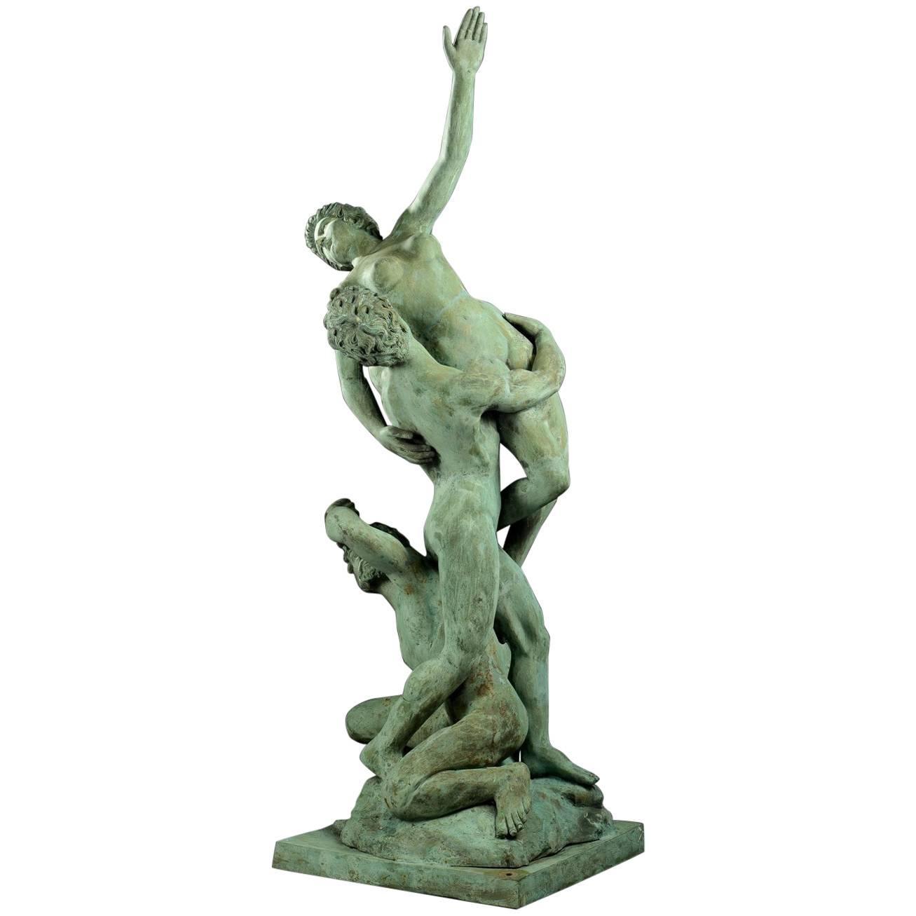 Very Large Italian Garden Sculpture, Patinated Bronze, Early 20th