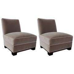 Grey Modern Armless Chairs