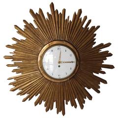 Antique Exceptional and Rare Early 19th Century French Sunburst Clock