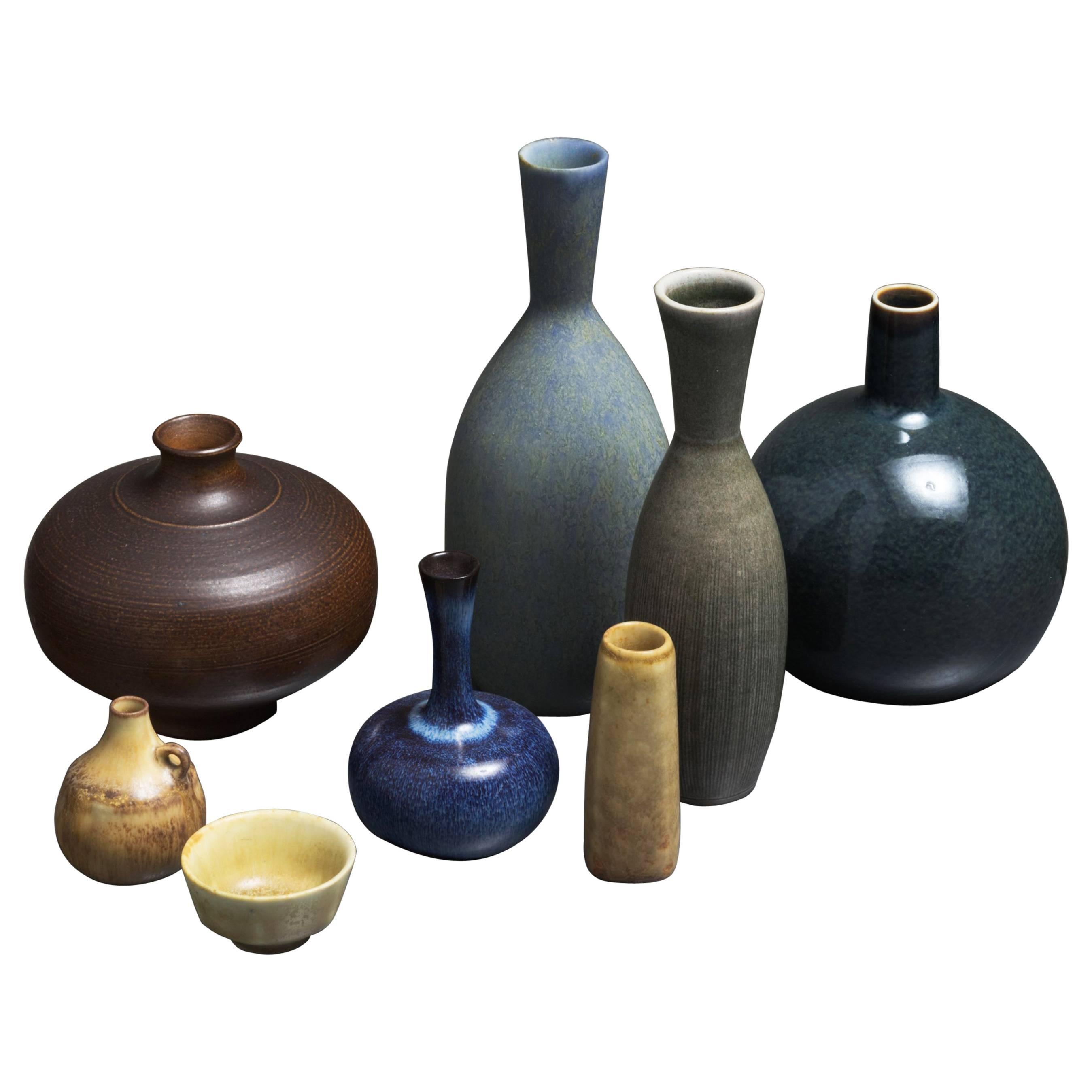 Collection of Eight Ceramic Pieces by Stalhane and Nylund for Rorstrand, Sweden